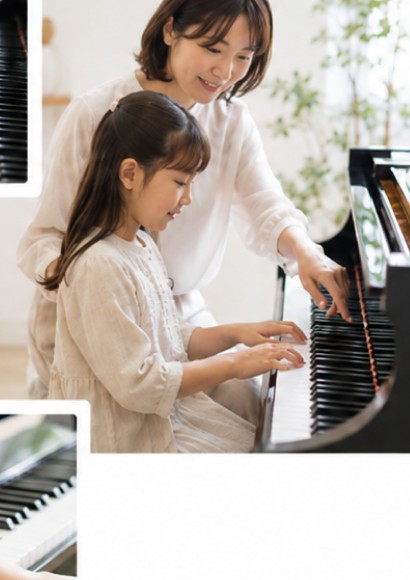 ピアノレッスンで向き合う様子